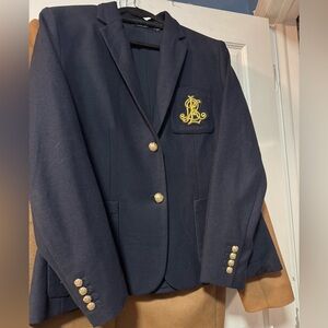 Ralph Lauren Navy Blue Blazer with Gold Accents